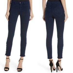 L’AGENCE Size 26 Women’s Skinny Navy Blue Trousers Cotton/Modal Blend Officewear